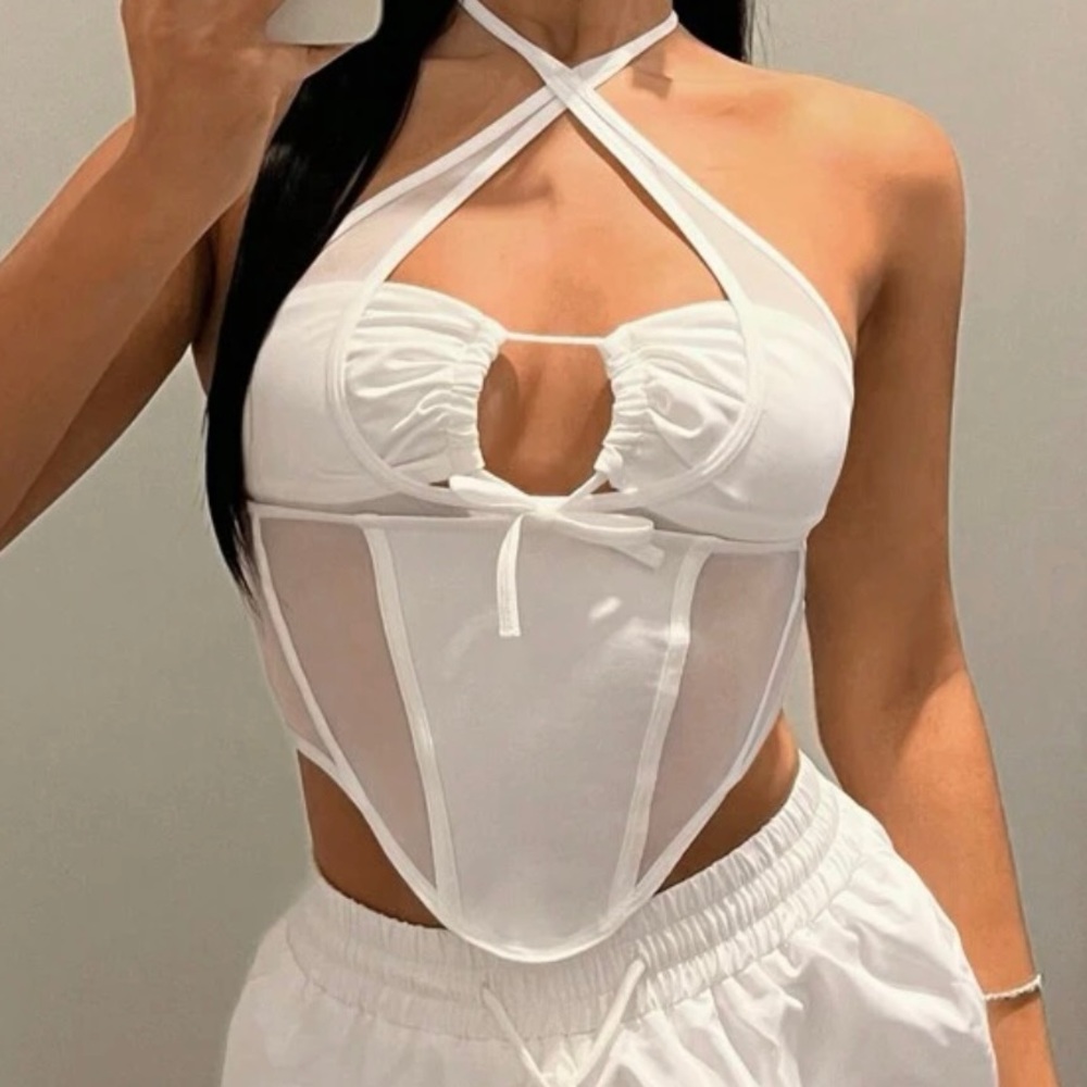 SHEIN ICON Cut Out Front Halter Top